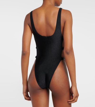 Shop Adriana Degreas Deco Cutout Swimsuit In Black