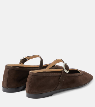 Shop Le Monde Beryl Suede Mary Jane Ballet Flats In Brown