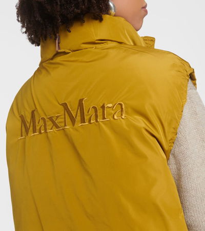 Shop Max Mara The Cube Taffil Down Vest In Yellow