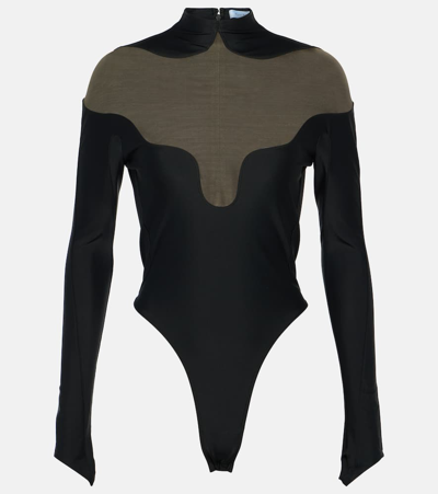 Shop Mugler Cutout Bodysuit In Black