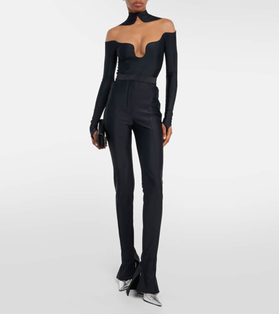 Shop Mugler Cutout Bodysuit In Black