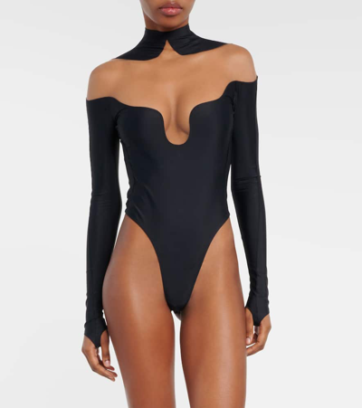 Shop Mugler Cutout Bodysuit In Black