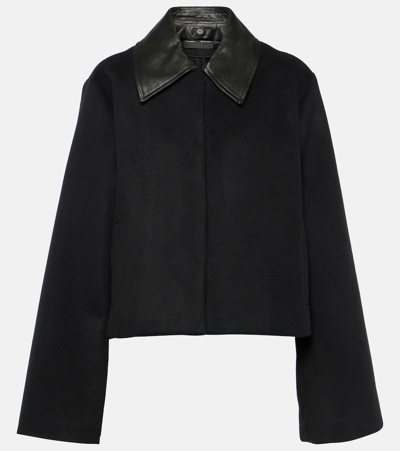 Shop Proenza Schouler Cropped Wool-blend Jacket In Black