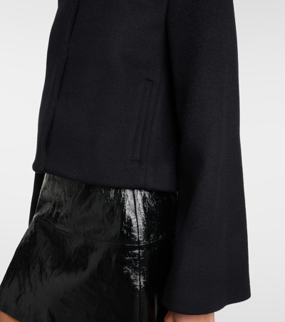 Shop Proenza Schouler Cropped Wool-blend Jacket In Black