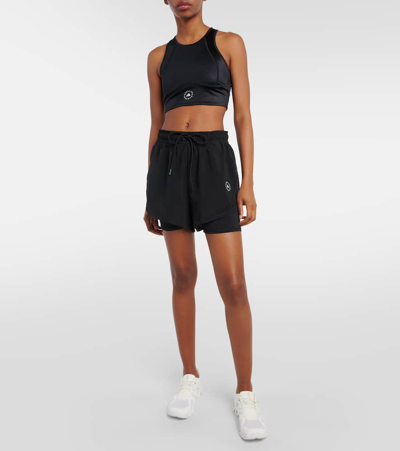 Shop Adidas By Stella Mccartney Truepurpose High-rise Shorts In Black