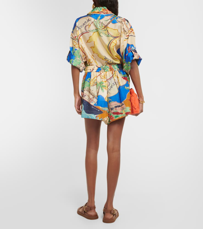 Shop Zimmermann Alight Printed Silk Shorts In Multicoloured