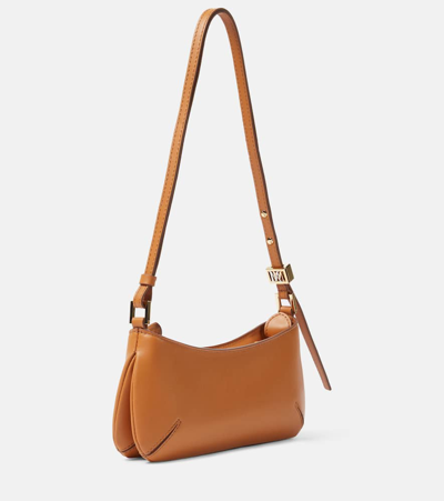 Shop Max Mara Daisy Leather Shoulder Bag In Brown