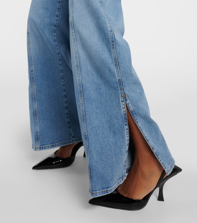 Shop Frame Le Slim Palazzo High-rise Jeans In Blue
