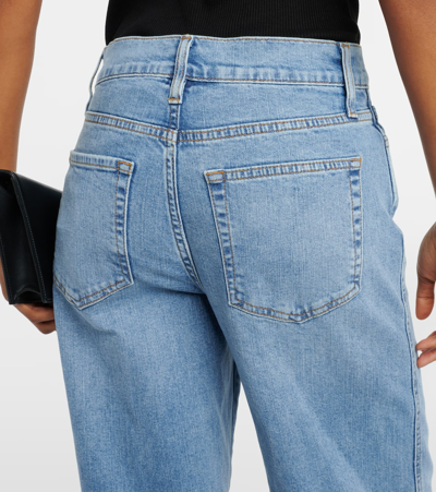 Shop Frame Le Slim Palazzo High-rise Jeans In Blue