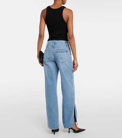Shop Frame Le Slim Palazzo High-rise Jeans In Blue