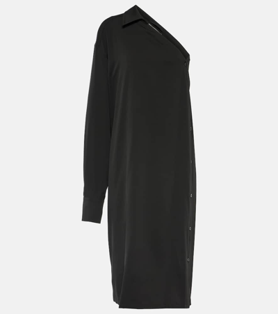 Shop Sportmax Zurca Silk Georgette Midi Dress In Black