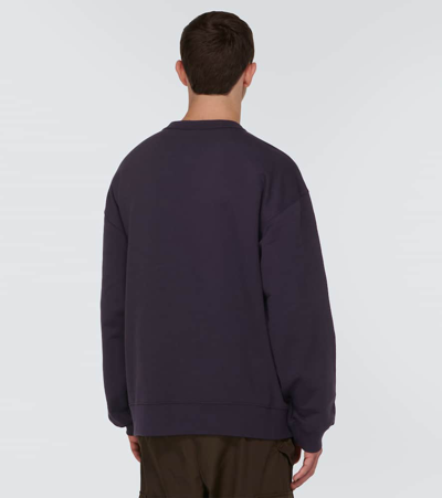 Shop Dries Van Noten Cotton Sweatshirt In Blue
