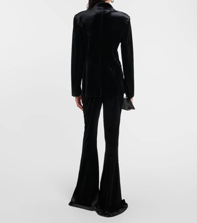 Shop Norma Kamali Velvet Blazer In Black