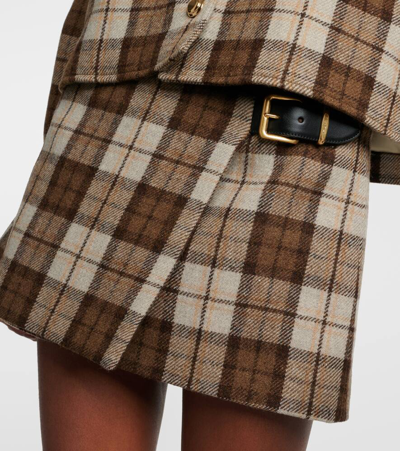Miu Miu Minirock Aus Einem Wollgemisch In Braun
