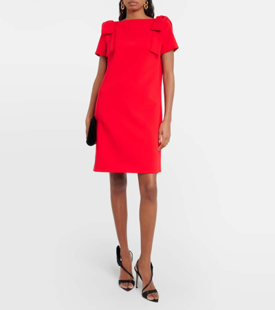 Carolina Herrera Bow-detail Crêpe Minidress In Red