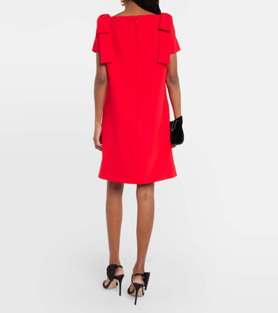 Carolina Herrera Bow-detail Crêpe Minidress In Red