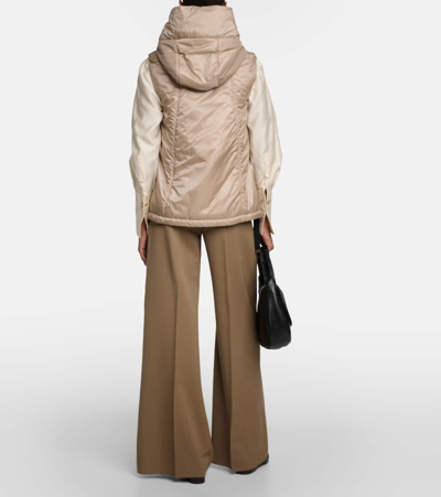 Shop Max Mara The Cube Greengo Hooded Vest In Beige