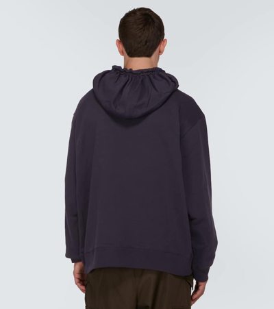 Shop Dries Van Noten Cotton Jersey Hoodie In Blue