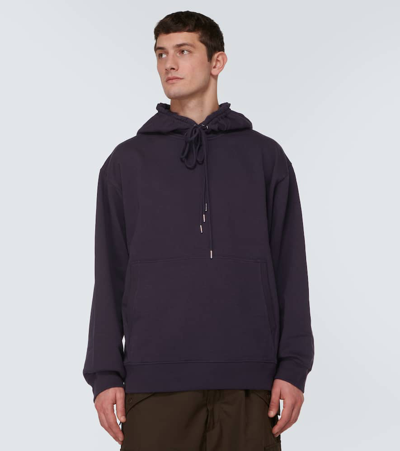 Shop Dries Van Noten Cotton Jersey Hoodie In Blue