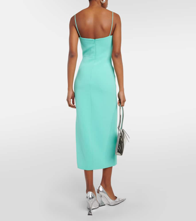 David Koma High Slit  Midi Dress In Blue