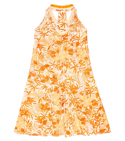 Shop Poupette St Barth Nava Floral Cotton Dress In Yellow