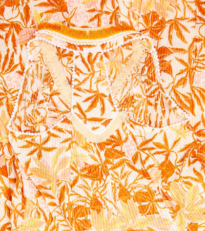 Poupette St Barth Nava Floral Cotton Dress In Yellow