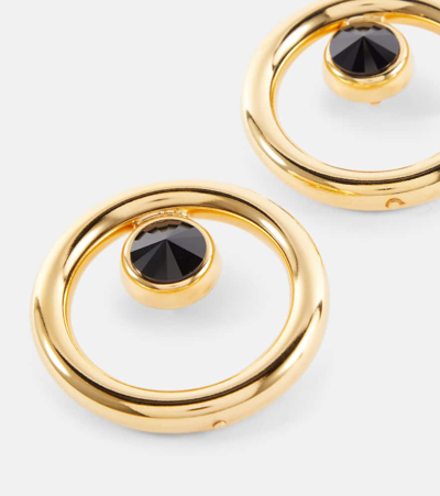 Shop Alessandra Rich Embellished Hoop Clip-on Earrings In Gold