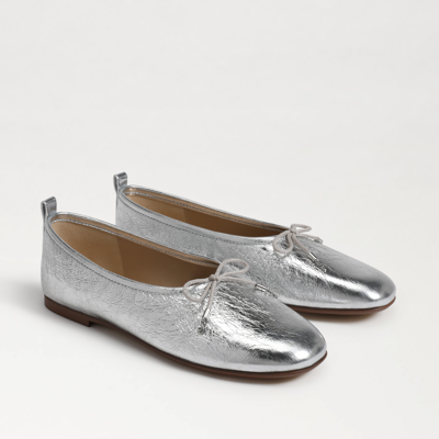 Shop Sam Edelman Ari Ballet Flat Soft Silver Leather
