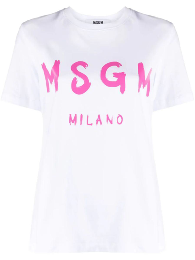 Shop Msgm T-shirt Clothing In White