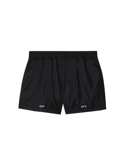 Shop Off-white Swim Shorts Swimwear In Black