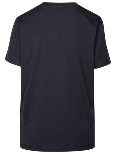 Shop Ganni '' Navy Cotton T-shirt