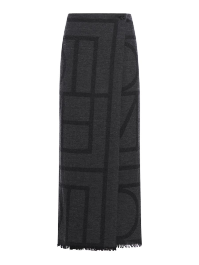 Shop Totême Midi Skirts In Grey