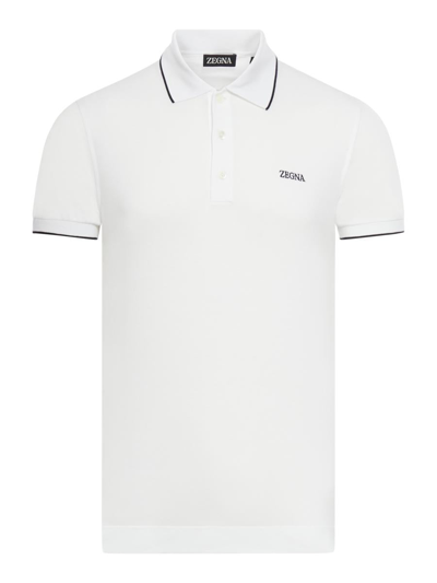 Shop Zegna Polo In White