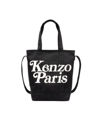 Shop Kenzo Logo Printed Tote Bag In Black