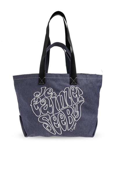 Shop See By Chloé Je Taime Large Shopper Bag In Navy