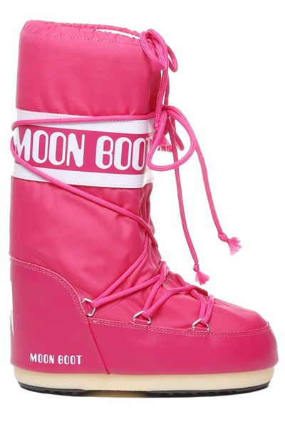Shop Moon Boot Logo Detailed Lace In Pink