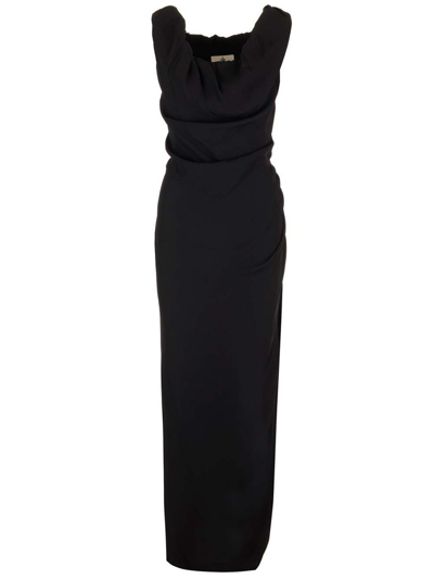 Shop Vivienne Westwood Ruched Long Ginnie Pencil Dress In Black
