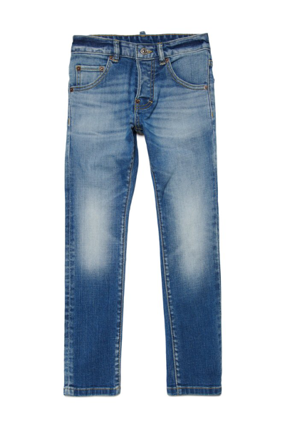 Shop Dsquared2 Kids Cool Guy Straight Leg Jeans In Blue