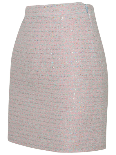 Shop Alessandra Rich Pink Cotton Blend Skirt