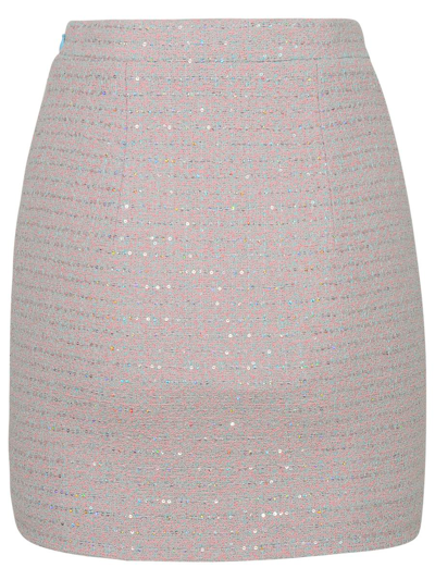 Shop Alessandra Rich Pink Cotton Blend Skirt