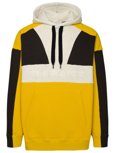 Shop Isabel Marant 'wasil' Yellow Cotton Blend Sweatshirt