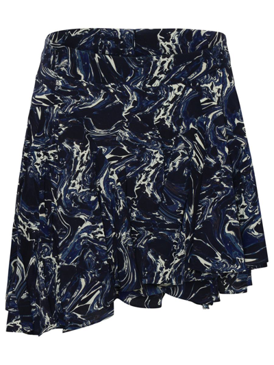 Shop Isabel Marant 'teyana' Blue Silk Skirt