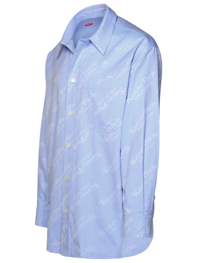Shop Kenzo ' By Verdy' Light Blue Cotton Shirt