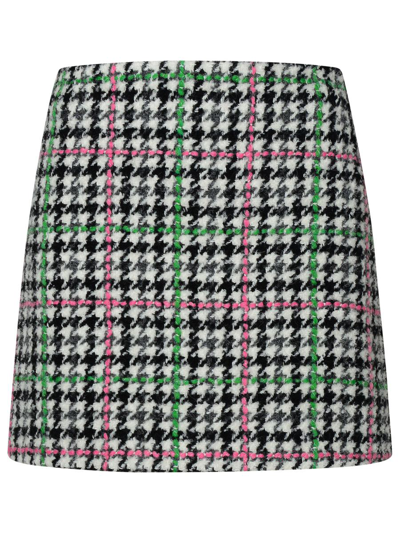 Shop Msgm Multicolored Wool Skirt