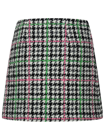 Shop Msgm Multicolored Wool Skirt