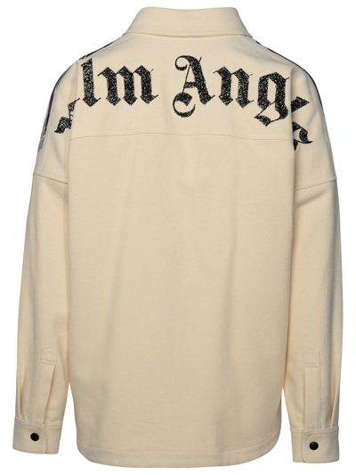 Shop Palm Angels Ivory Cotton Shirt In Avorio