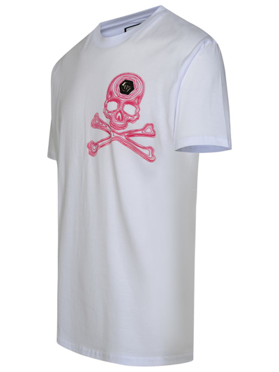 Shop Philipp Plein Skull&bones T-shirt In White