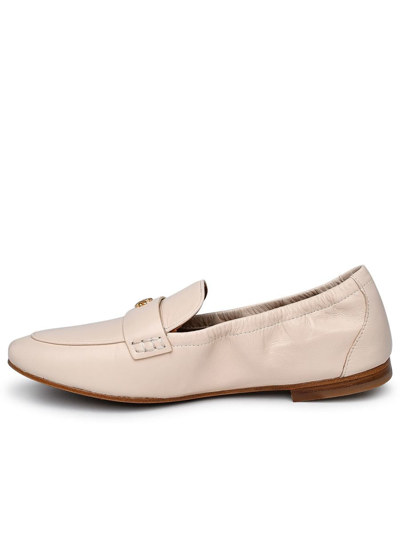 Shop Tory Burch Ballet Loafers In Cream Leather