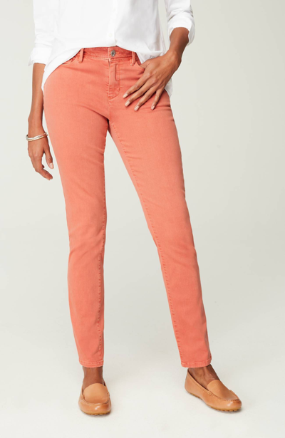 Shop Jjill J.jill Authentic Fit Slim-leg Jeans In Light Red Clover