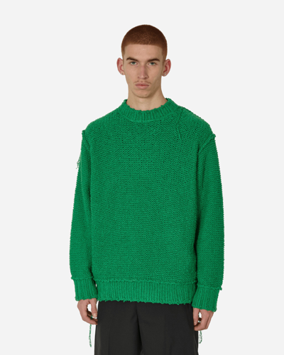 Sacai Green Loose Thread Sweater In Green